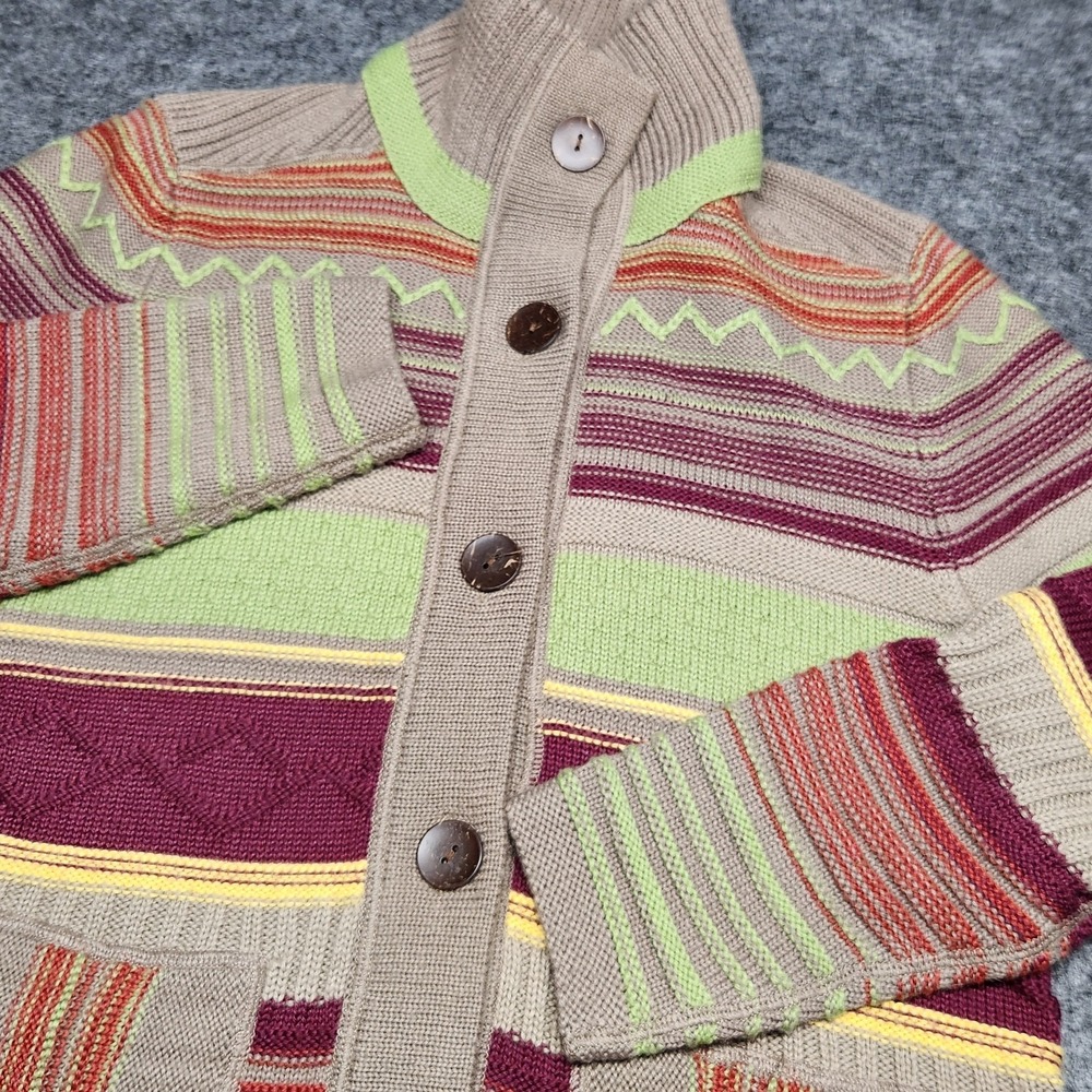 Christopher & Banks Womens Wool Blend Cardigan Sweater Fall Autumn Stripe Small